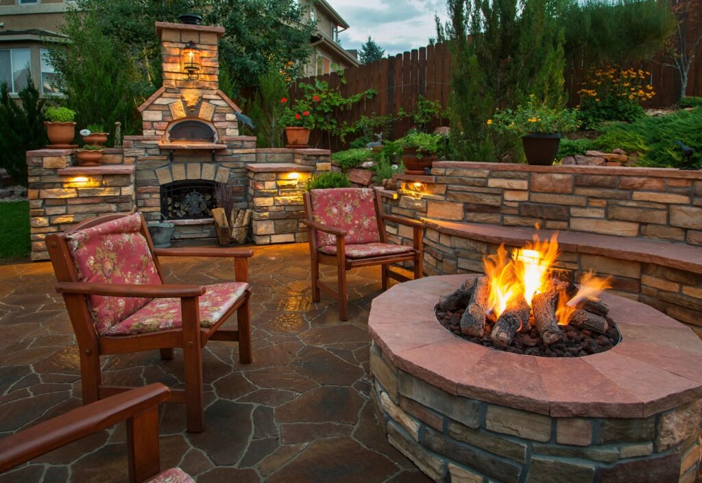 outdoor fireplace