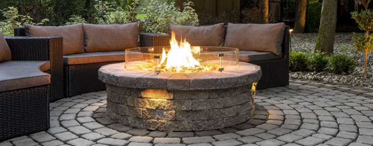 firepit and patio in the Poconos