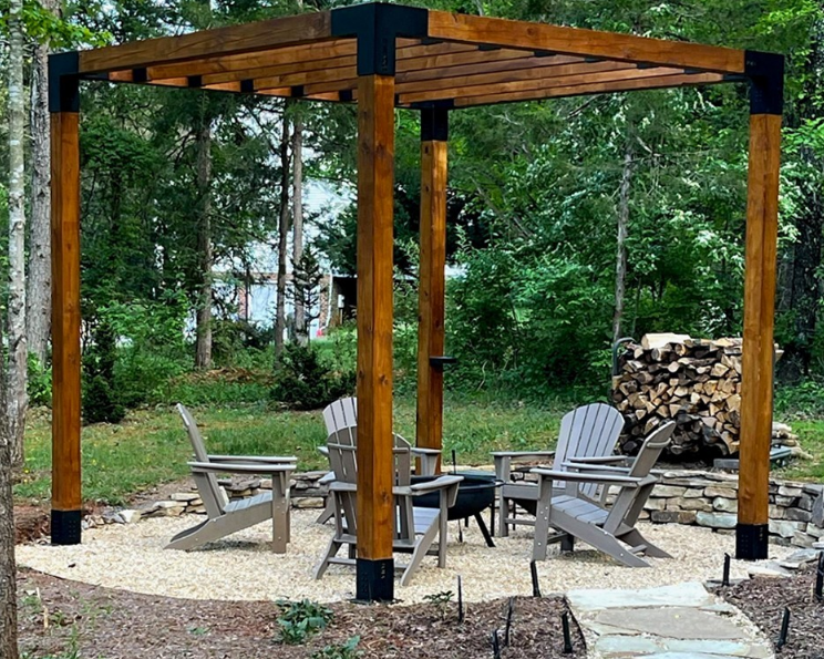 Firepit and pergola